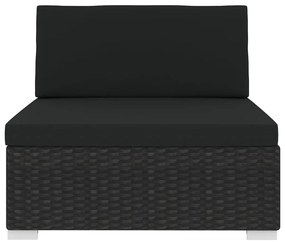 Assento de centro seccional c/ almofadões 1 pc vime PE preto