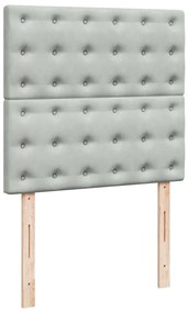 Cama com molas/colchão 100x200 cm veludo cinza-claro