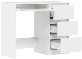 Secretária 90x45x76 cm derivados de madeira branco brilhante