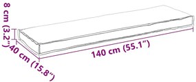 Almofada para Palete para Banco Bege 140 x 40 x 8 cm - Tecido Oxford