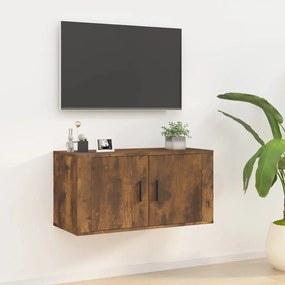 vidaXL Móvel de TV de parede 80x34,5x40 cm carvalho fumado