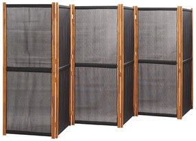 Divisória/biombo com 6 painéis 420x180 cm preto
