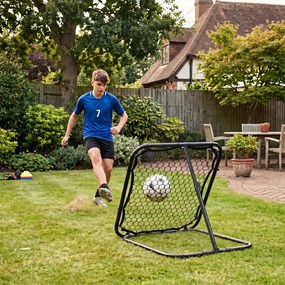Baliza de Ressalto para Futebol, 101 x 96 x 101 cm, Inclinação Ajustável em 7 Níveis, Preto