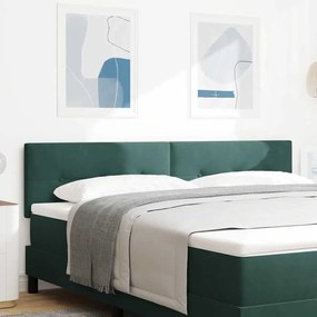 Cabeceira LED vidaXL Botão Tufted Verde Escuro 90 cm Veludo