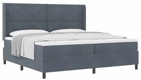 Cama com Estrado e Colchão vidaXL Cinza Escuro 200x200 cm Veludo