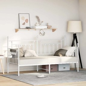 vidaXL Estrutura de Cama Dia Branca 80x200 cm Aço