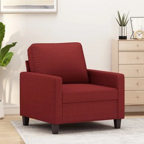 vidaXL Poltrona 60 cm tecido vermelho tinto