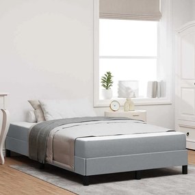 vidaXL Cama Box com colchão Cinzento-claro 120 x 190 cm tecido