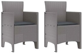 Cadeiras de Jardim com Almofadas 2 pcs Cinzento-claro