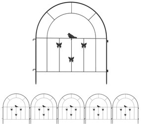 Vedações de Jardim Coimbra Preto – 300×70 cm – Metal e Painéis Modular
