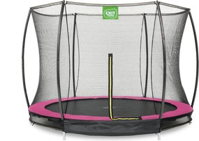 Trampolim de solo Silhouette ø244 cm com rede de segurança - rosa