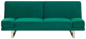 Sofá-cama de 2 lugares em veludo verde YORK Beliani