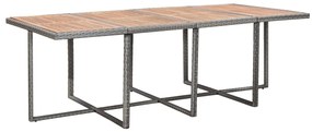 13 pcs conjunto jantar exterior c/ almofadões vime PE antracite