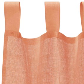 Cortinas de voile com laços 2 pcs terracota 140x260 cm