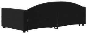Sofá-cama com gavetão e gavetas 100x200 cm veludo preto