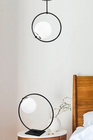 ****  
Conjunto de Candeeiro de Teto e Mesa Dolunay – Preto e Branco –