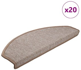 Tapetes de escada 20 pcs 65x24x4 cm castanho-claro