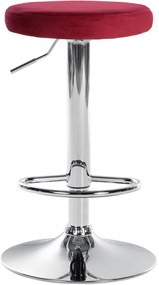 Banco de bar Ponte em veludo e com estrutura cromada 38,5 x 60-81 x 38,5 cm Vermelho