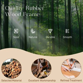 Poltrona Baloiço com Encosto Ajustável de Veludo Cotelê Nórdica Pés de Madeira Braços Almofada Lombar 70x89x97,5 cm Creme