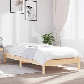 vidaXL Estrutura de cama 90 x 200 cm madeira de pinho maciça