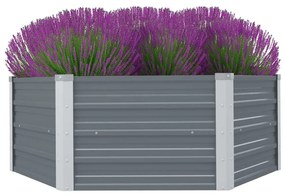 vidaXL Canteiro jardim elevado 129x129x46cm aço galvanizado cinzento