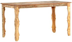 Mesa de jantar 140x70x76 cm madeira recuperada maciça