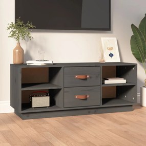 vidaXL Móvel de TV 100x34x40 cm madeira de pinho maciça cinzento