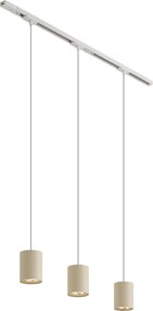 Sistema de iluminação de trilho moderno com 3 luzes pendentes branco com bege 1-fase - Iconic Holt