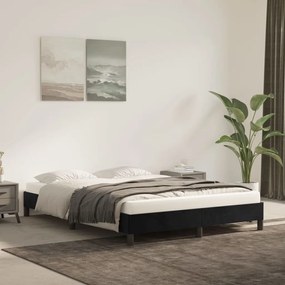 Estrutura de cama sem colchão 140x190 cm veludo preto