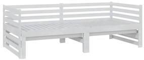 Estrutura sofá-cama de puxar 2x(90x200) cm pinho maciço branco