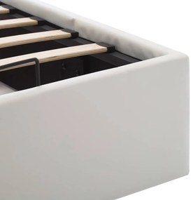 Cama hidráulica c/ arrumação 100x200cm couro artificial branco