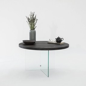 Mesa de Centro Serenity – Antracite e Transparente – 70 cm x 40 cm