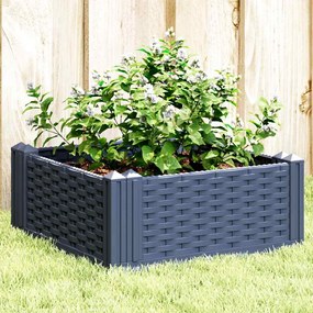 Vaso/floreira de jardim c/ estacas 42,5x42,5x28,5cm PP cinzento azul
