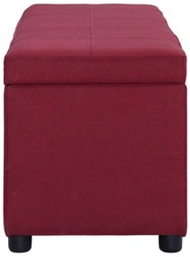 Banco c/ compart. de arrumação 116 cm poliéster vermelho tinto