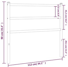 Cabeceira de cama 107 cm metal branco