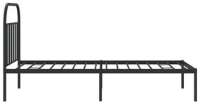 Estrutura de cama com cabeceira 100x190 cm metal preto