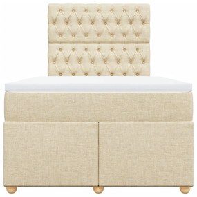 Cama boxspring com colchão 120x190 cm tecido cor creme