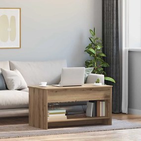 vidaXL Mesa de centro carvalho artisiano 102 x 50 x 52.5 cm