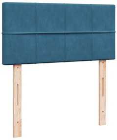 Estrutura cama otomana com colchão azul escuro 90x190cm veludo