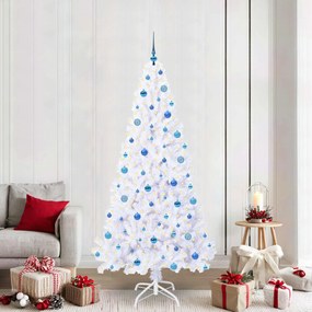 vidaXL Árvore de Natal Artificial com 300 LEDs Branco 210 cm PVC e Aço