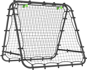 Rede de Rebote Dobrável para Treino Desportivo Ajustável em 5 Níveis de Ângulo com Tubo de Aço 100x95x90 cm Preto