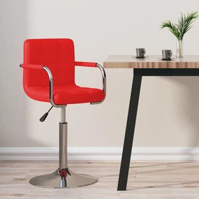 vidaXL Banco de bar couro artificial vermelho