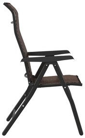 Cadeiras de jardim dobráveis 4 pcs vime PE castanho