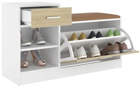 Banco sapateira 94,5x31x57 cm contraplacado branco/sonoma
