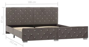Estrutura de cama 180x200 cm veludo cinzento