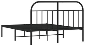Estrutura de cama com cabeceira 140x200 cm metal preto