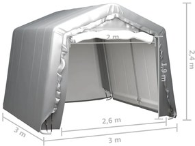 Tenda de armazenamento 300x300 cm aço cinzento