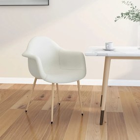 vidaXL Cadeira de jantar tecido cor creme