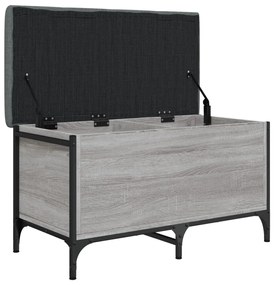 Banco de arrumação 82x42x45cm derivados madeira cinzento sonoma