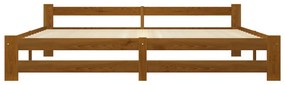 Estrutura de cama 200x200 cm pinho maciço castanho mel